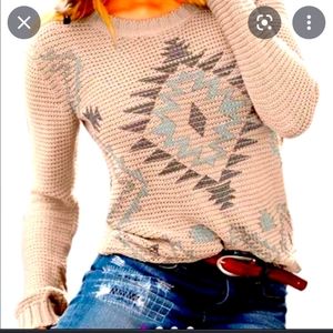 Venus Aztec Print Knit Sweater